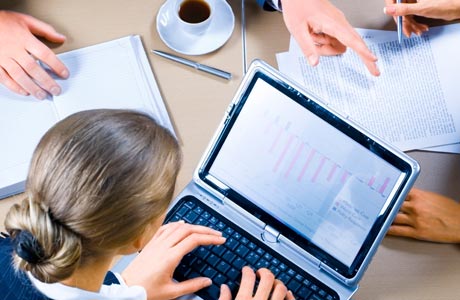 Graphs shown on a computer