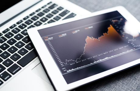 graphs shown on a tablet