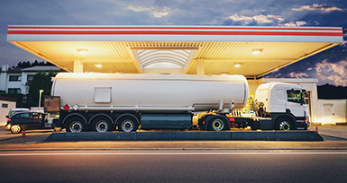 Truck loading in some gasoline